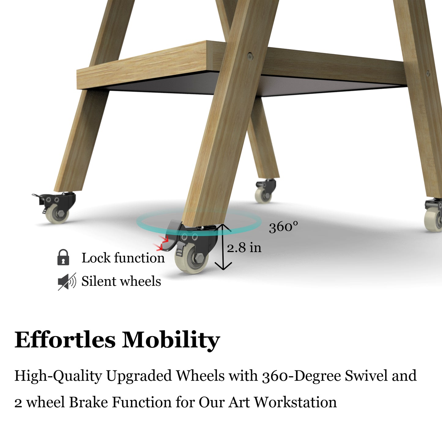UNZERO Rolling Artist Taboret and Workbench - Art Supplies Craft Organizer Cart for Studio and Gallery