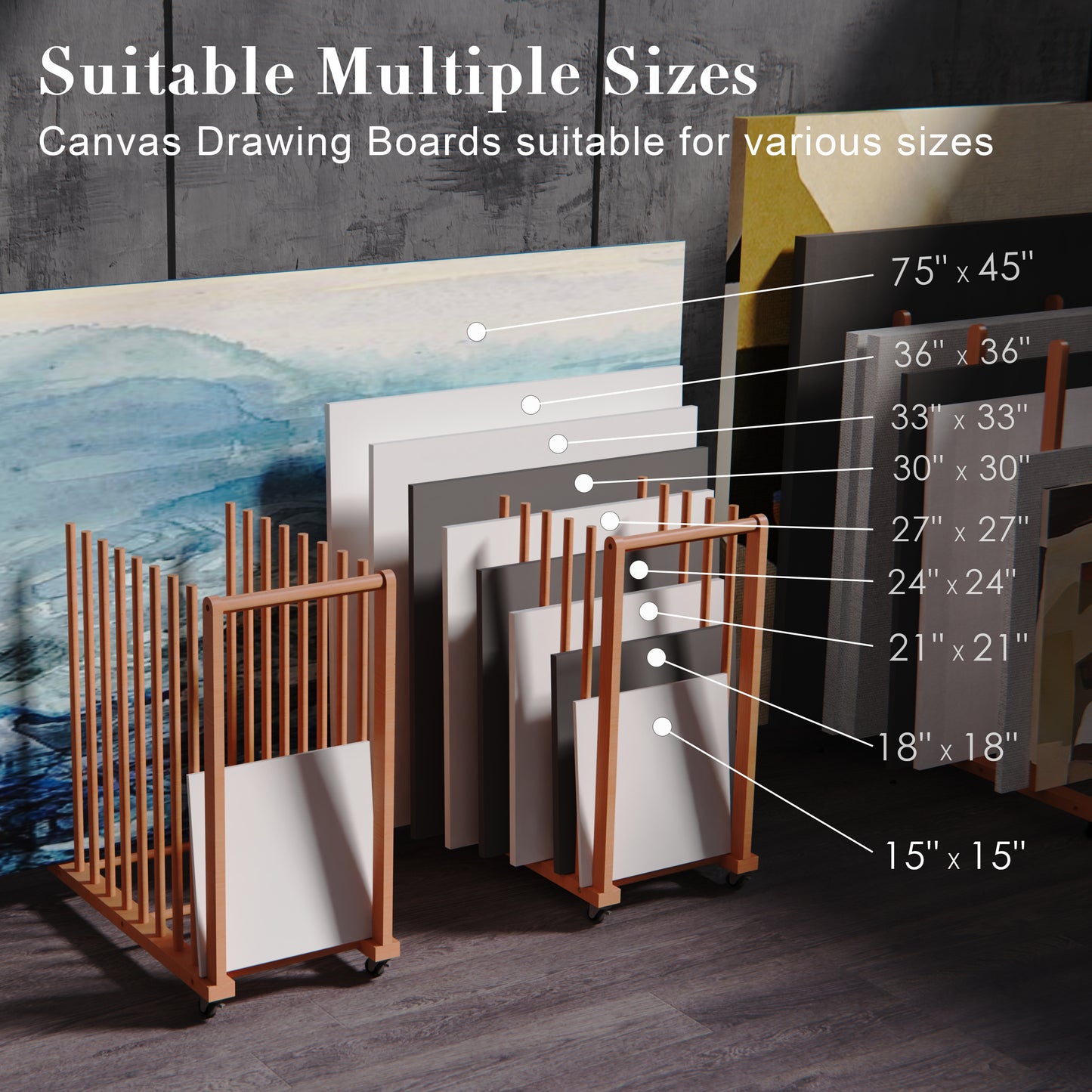 Art Storage Rack for 15'' - 40'' Canvas