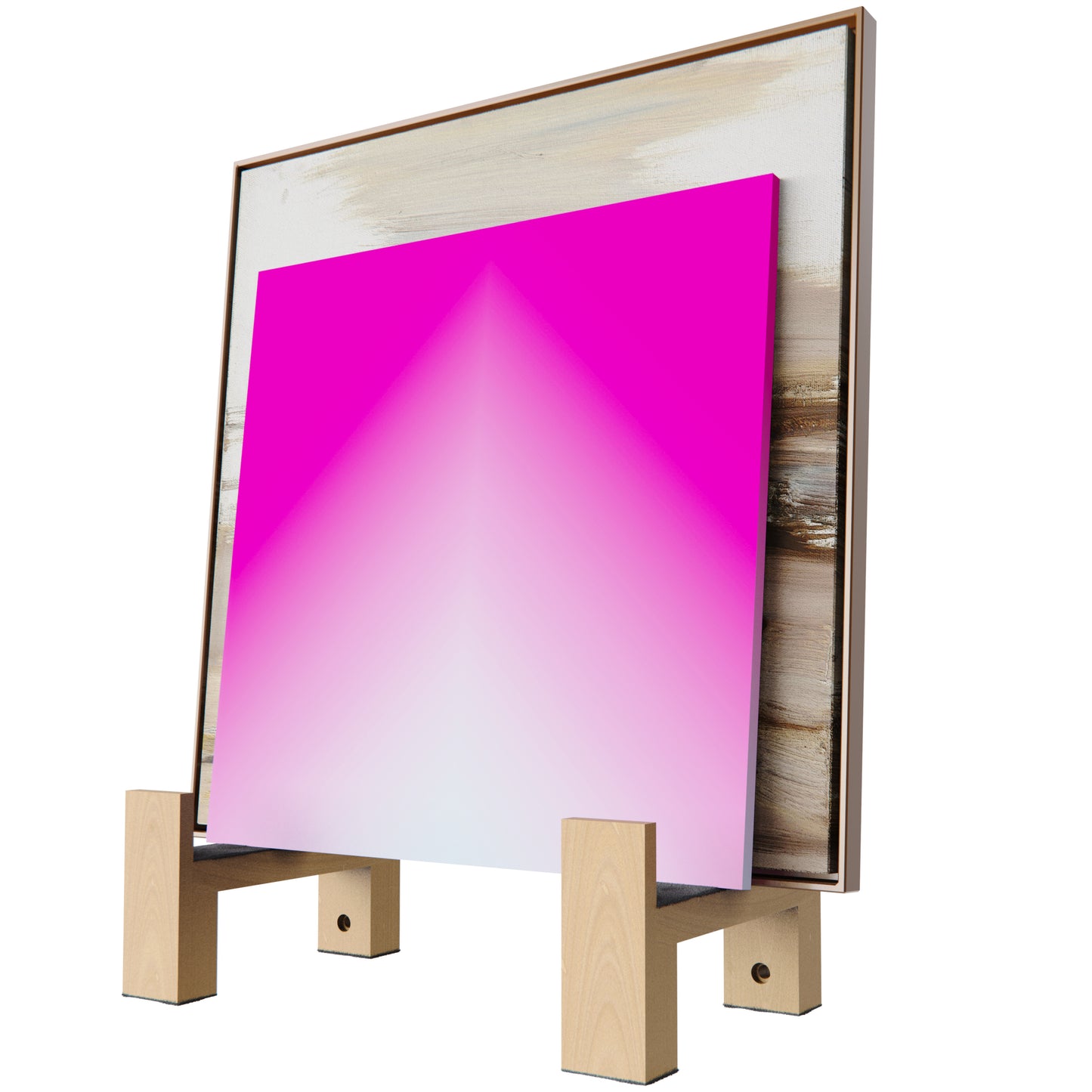 Wooden Art Canvas Holder, Wall-Mounted Painting Storage Rack with Non-Slip Pads