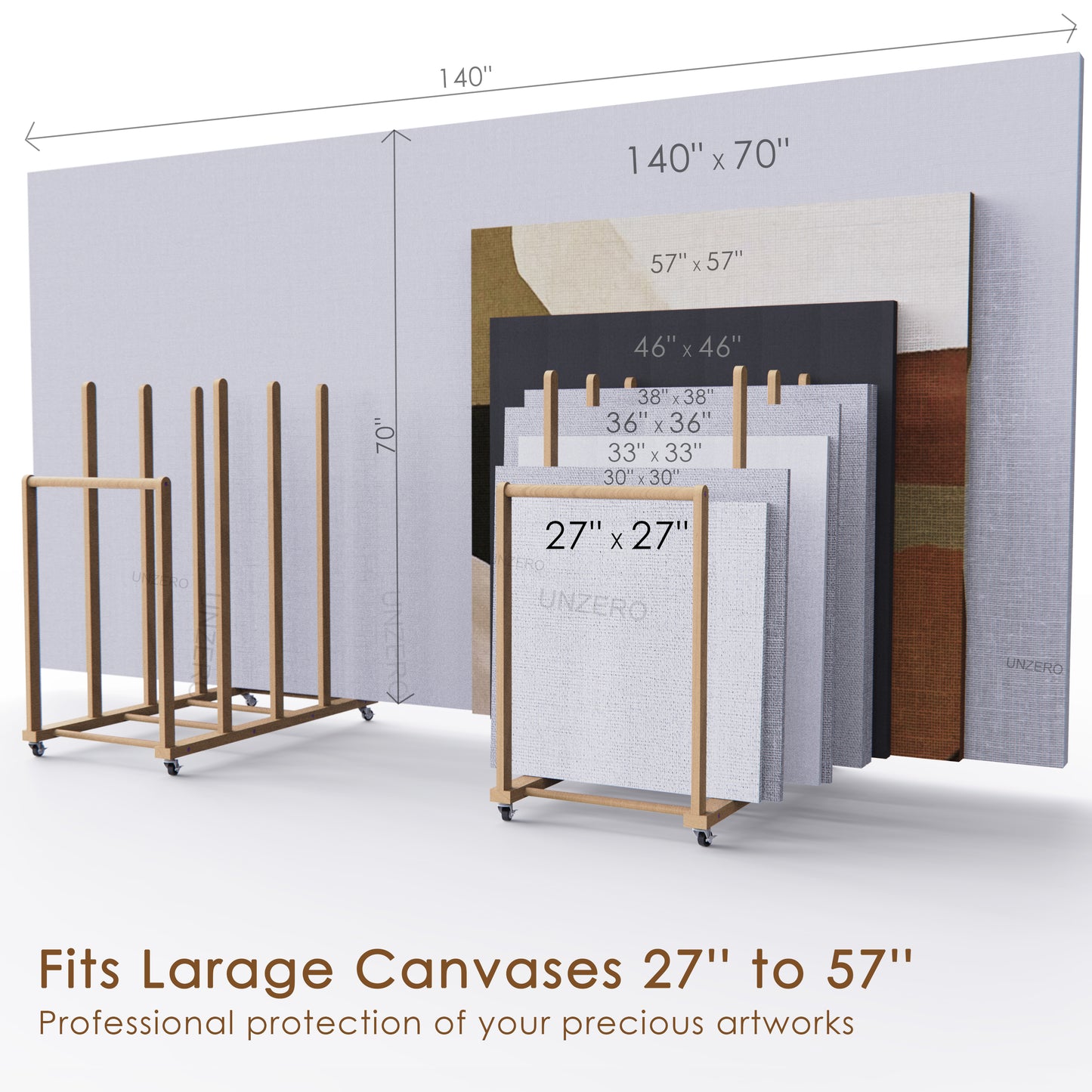 Large Art Storage Rack for 27'' - 57'' Canvas