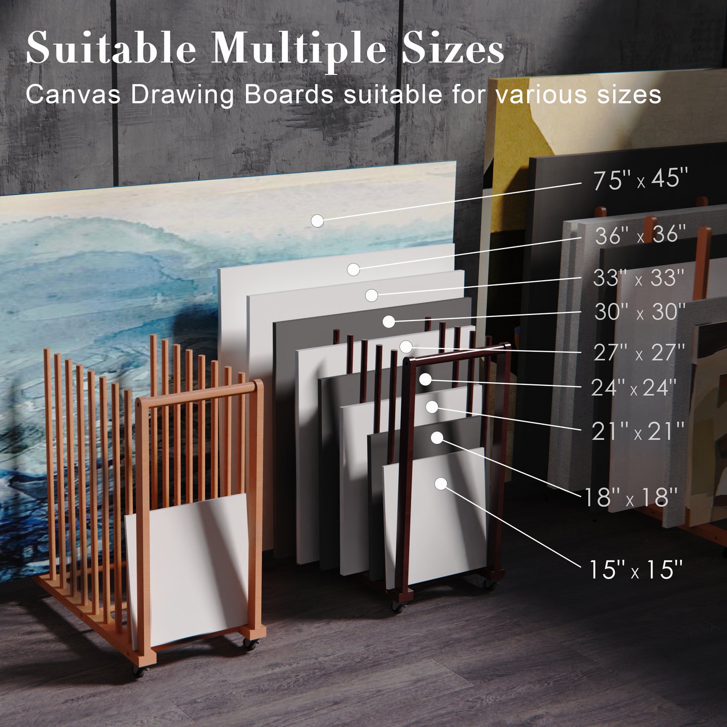 Art Storage Rack for 15'' - 40'' Canvas