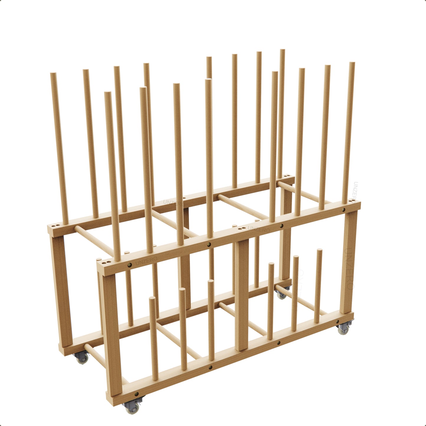 UNZERO 2-tier Art Canvas Storage rack with Handle & Caster Wheels for Large Framed Art Drawing Board