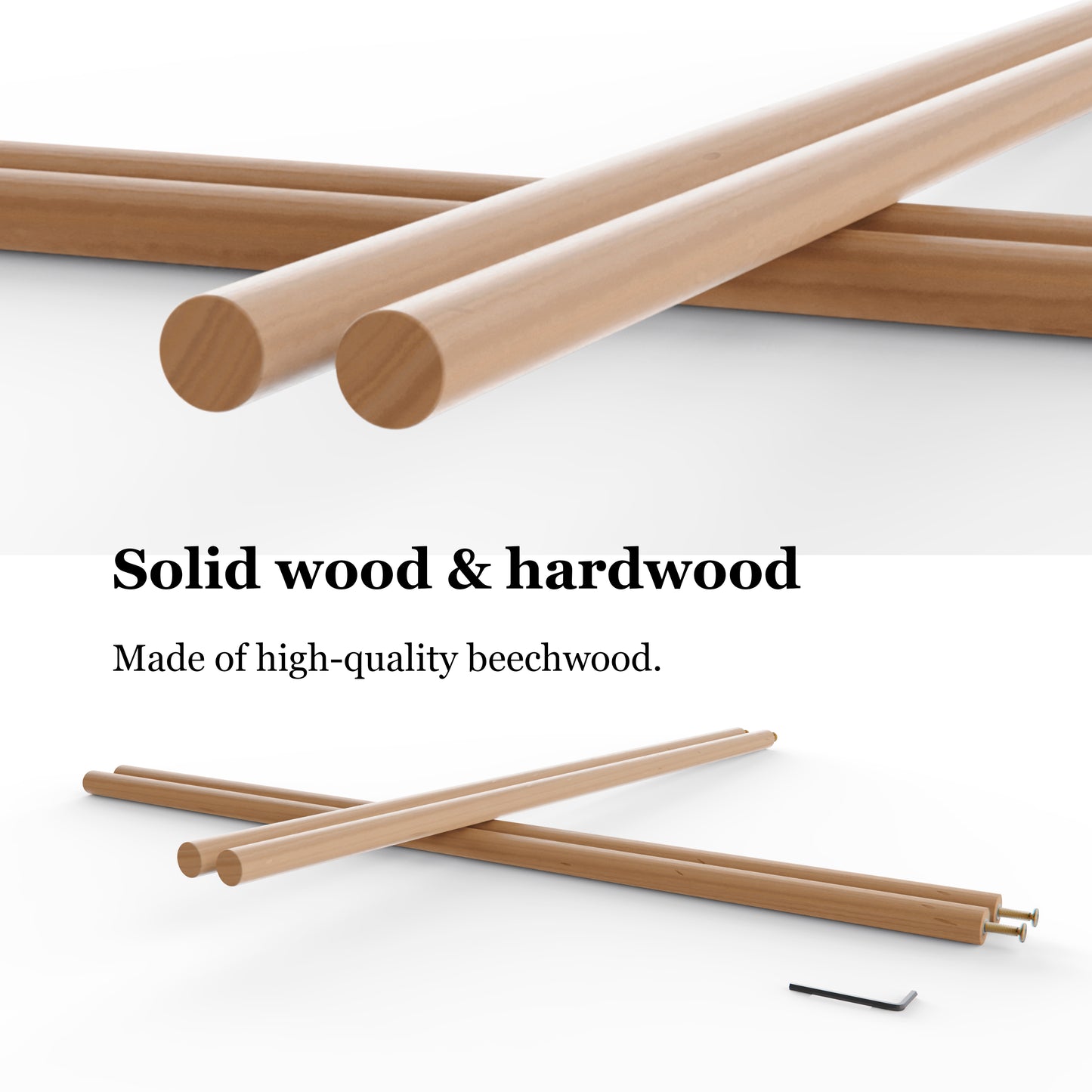 Dowel Rods Hardwood Wood Sticks-29 inches