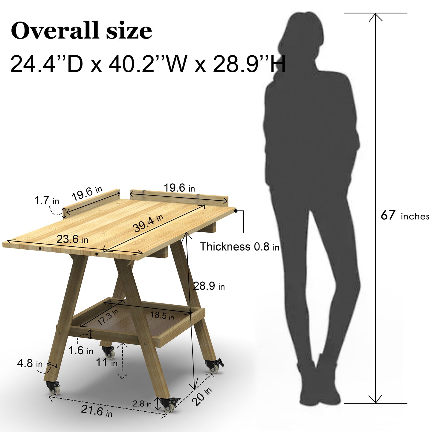 UNZERO Rolling Artist Taboret and Workbench - Art Supplies Craft Organizer Cart for Studio and Gallery