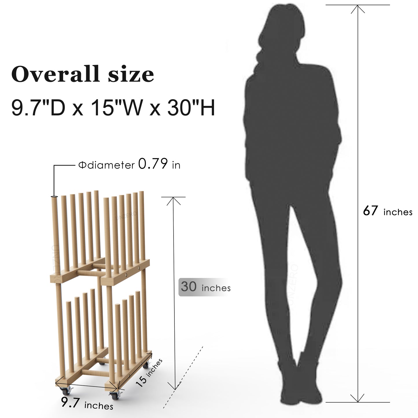 UNZERO 2-tier Art Canvas Storage rack for 10'' - 16''Canvas