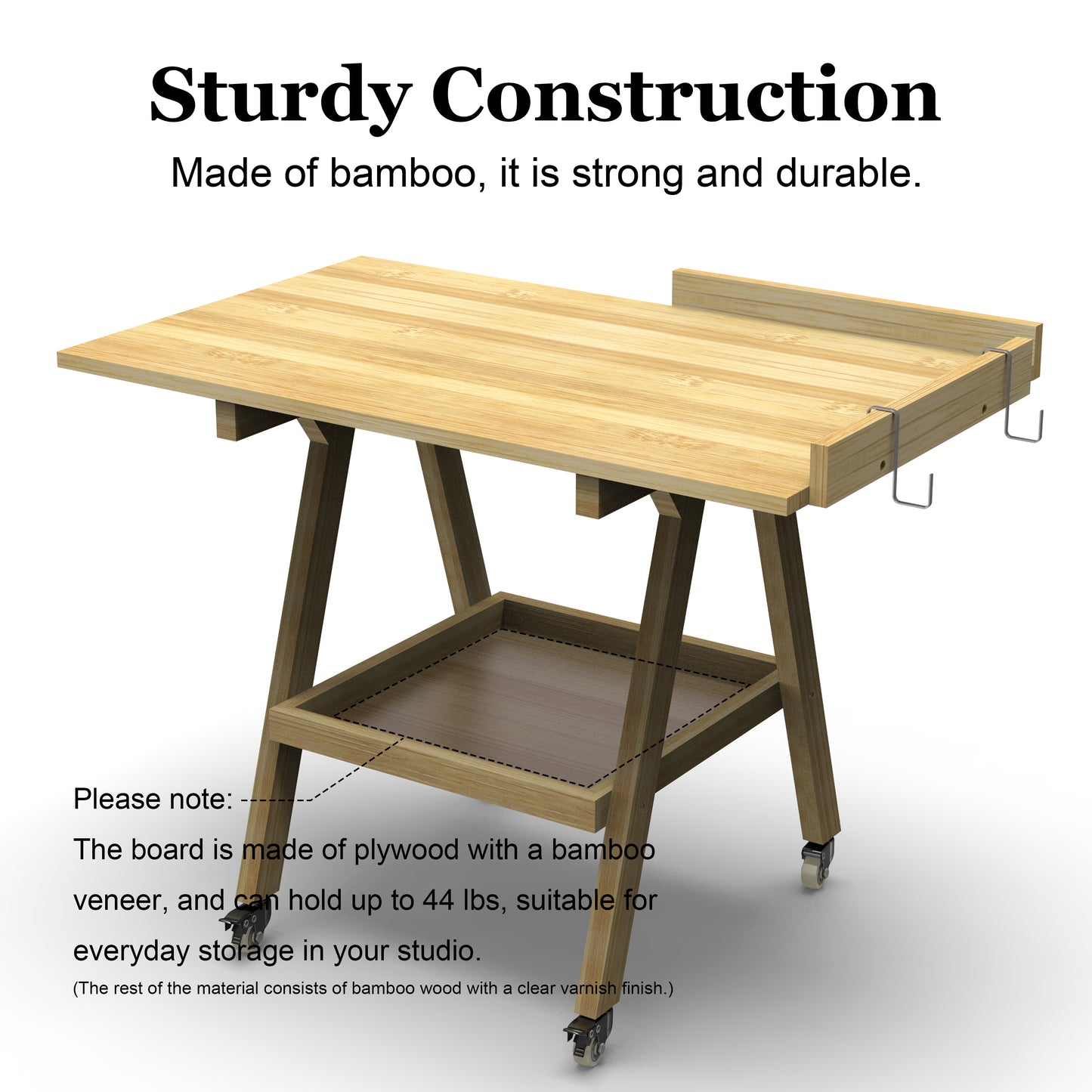 UNZERO Rolling Artist Taboret and Workbench - Art Supplies Craft Organizer Cart for Studio and Gallery