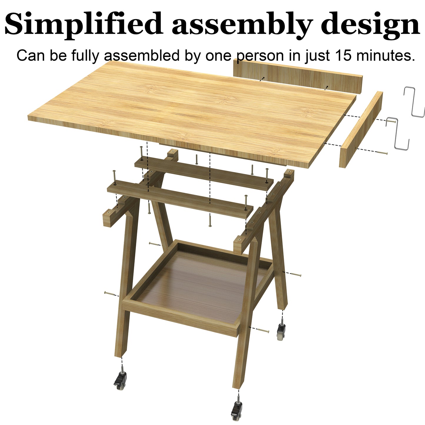 UNZERO Rolling Artist Taboret and Workbench - Art Supplies Craft Organizer Cart for Studio and Gallery