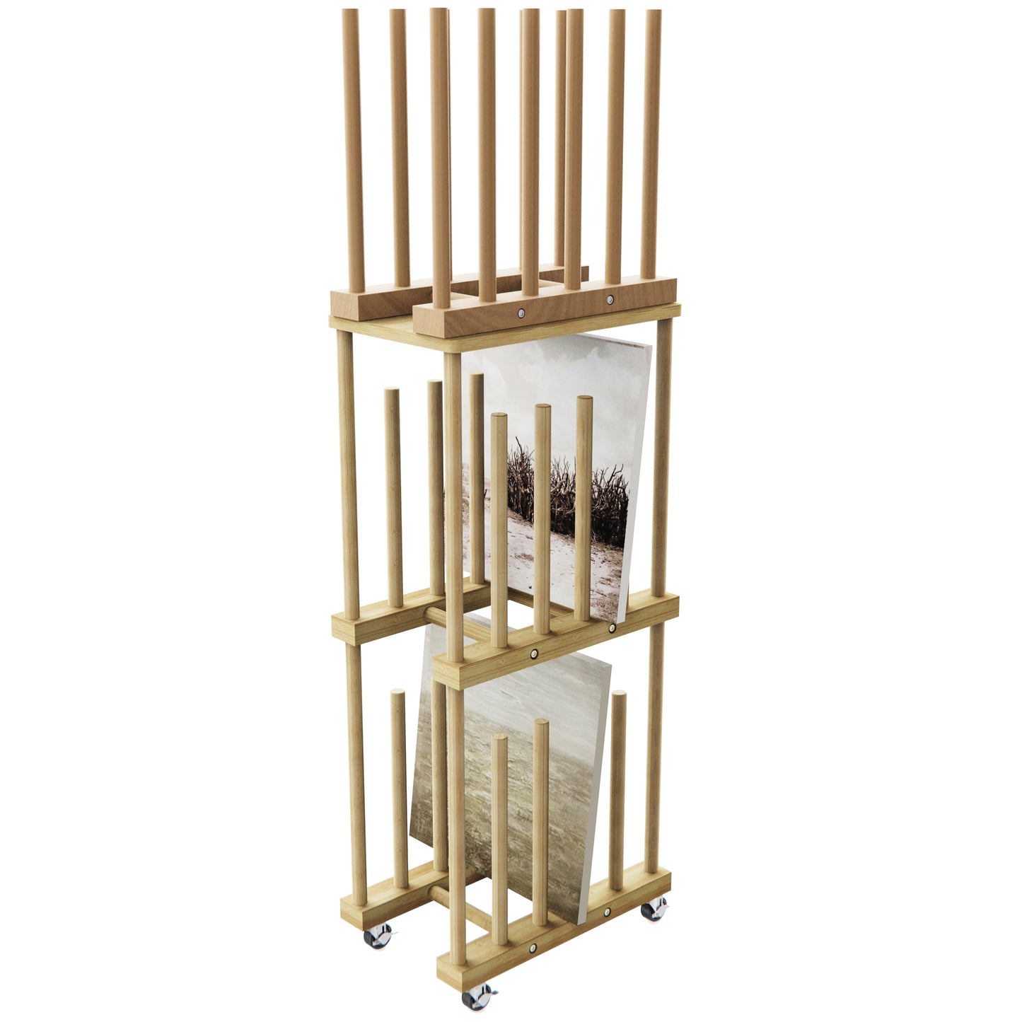 UNZERO 3-Tier & Desktop Art Storage Rack for Canvas & Prints