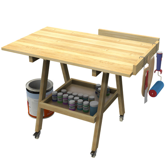 UNZERO Rolling Artist Taboret and Workbench - Art Supplies Craft Organizer Cart for Studio and Gallery