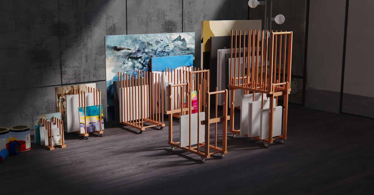 Storage Rack With Canvas UNZERO art canvas storage rack holder