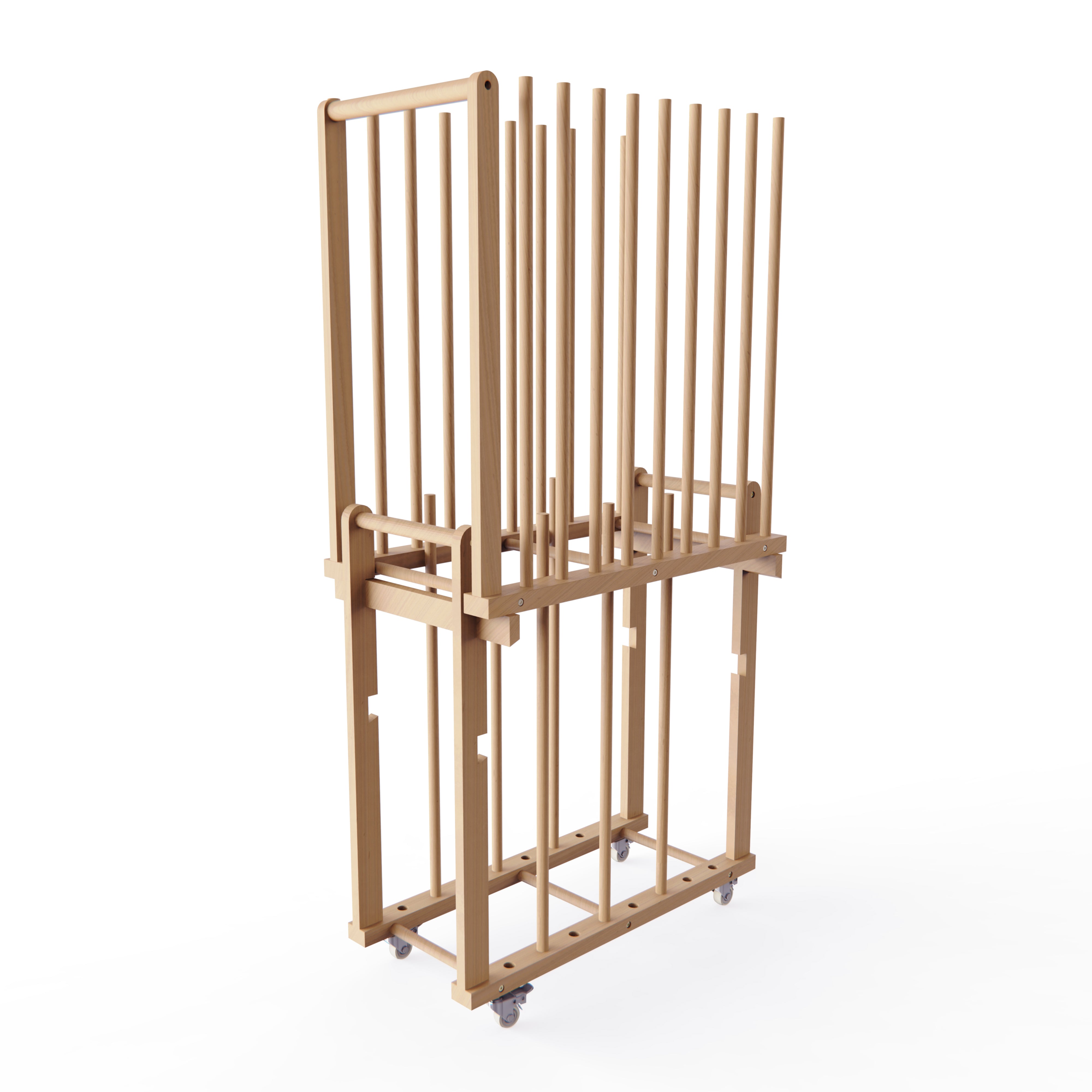 Modular Canvas Rack UNZERO 2-tier Art Canvas Storage rack with Handle & Caster Wheels for