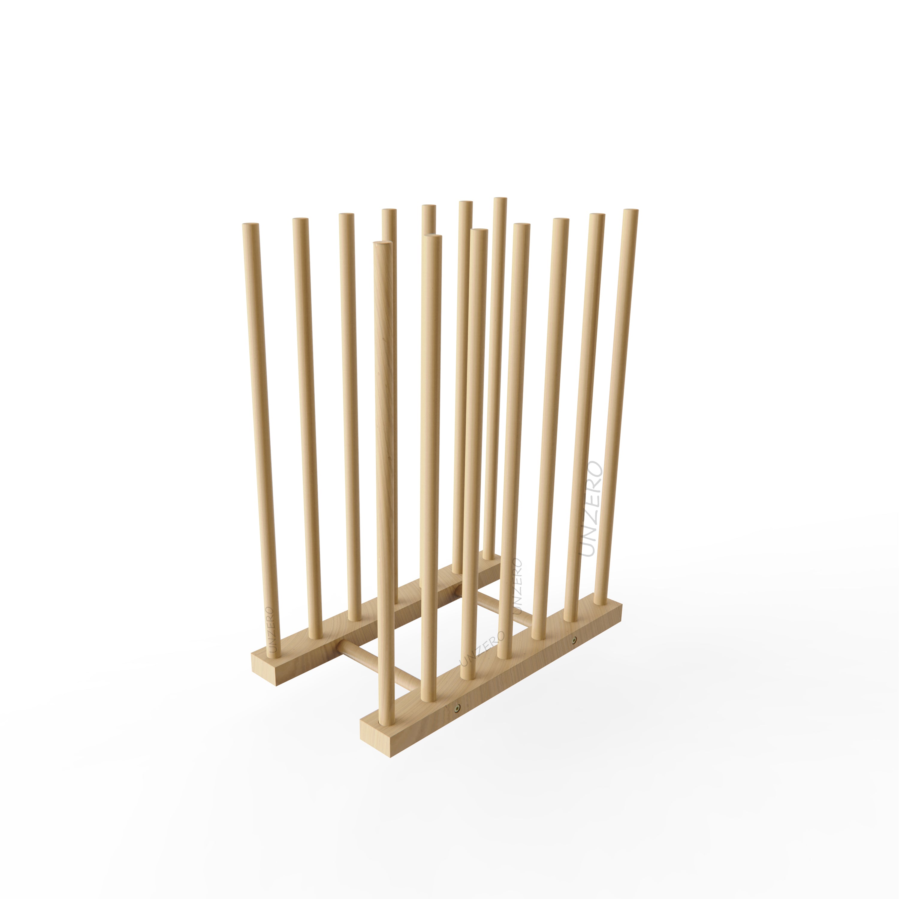 9-Section Wooden Art Storage Rack On Wheels - For Canvases, Frames, Drawing Boards, Studio & Gallery